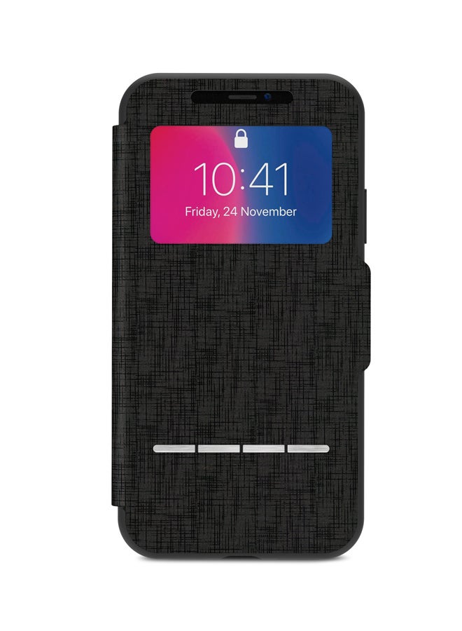 Protective Flip Cover For Apple iPhone X Metro Black