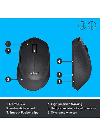 2000.0 mAh M330 Silent Wireless Mouse Black