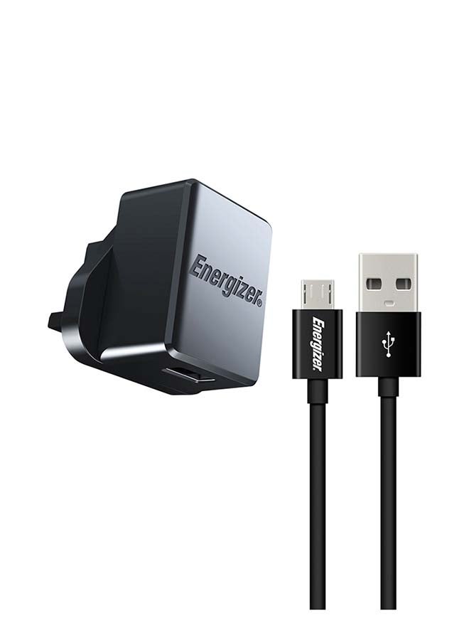 Classic 1A Compact Micro-USB Fast Charging Wall Charger Black