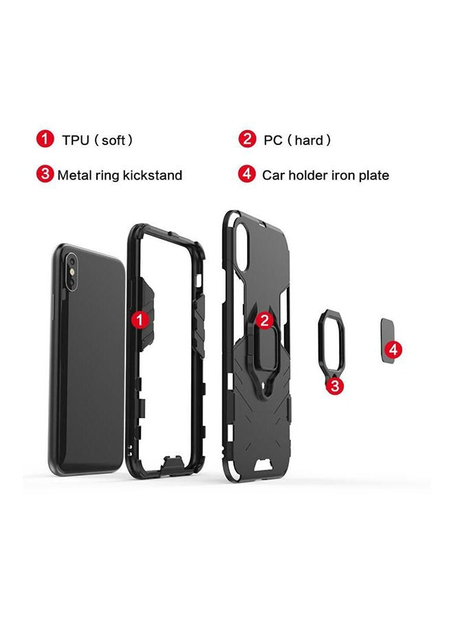 Protective Case Cover For iPhone XS Max With Car Mount Magnetic And Finger Ring Black