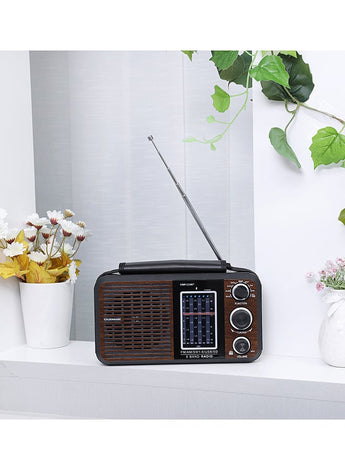 Rechargeable Radio With USB OMR1239BT Brown/Black