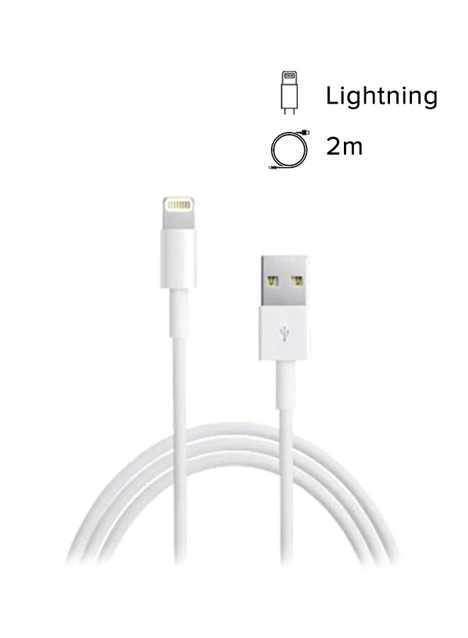 Lightning To USB Cable - 2 Meter White