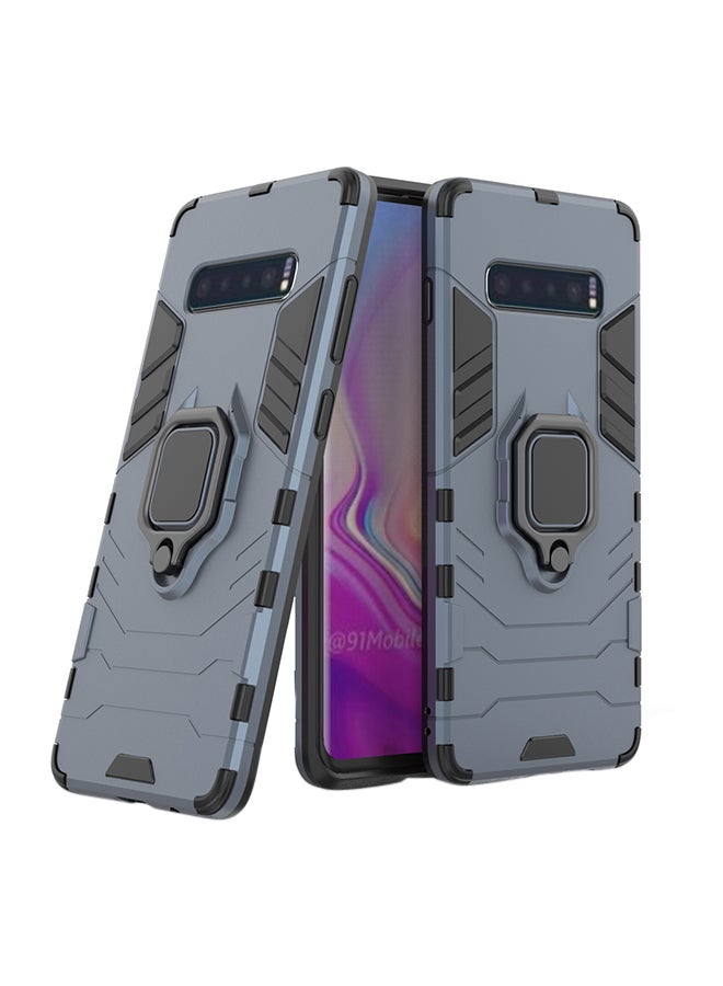 Anti-Fall Ring Bracket Full Package Armor Phone Case Cover For Samsung Galaxy S10 Blue