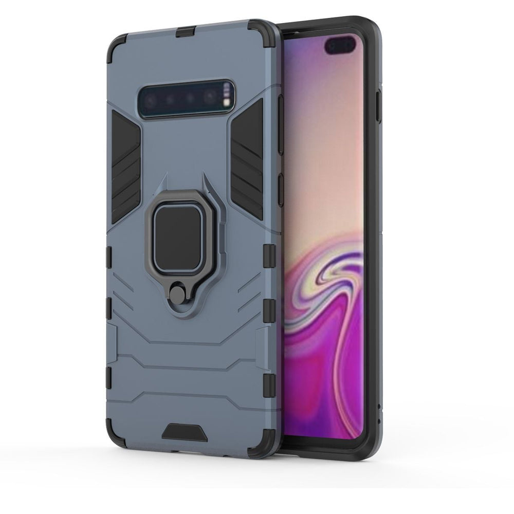 Anti-Fall Ring Bracket Full Package Armor Phone Case Cover For Samsung Galaxy S10 Blue