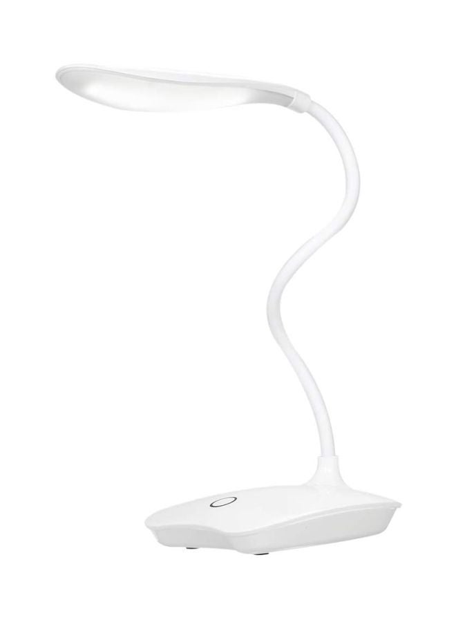 Ultralight  LED USB Rechargeable Dimmable Eye-Caring Desk Lamp Touch Control With 360° Rotatable Head Flexible Hose White 0.152kg