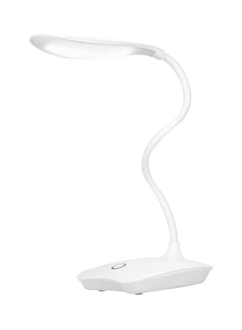 Ultralight  LED USB Rechargeable Dimmable Eye-Caring Desk Lamp Touch Control With 360° Rotatable Head Flexible Hose White 0.152kg