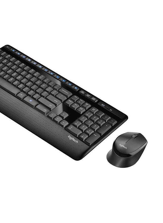 MK345 Wireless Combo Full-Sized Keyboard with Palm Rest and Comfortable Right-Handed Mouse, 2.4 GHz Wireless USB Receiver, Compatible with PC, laptop Black