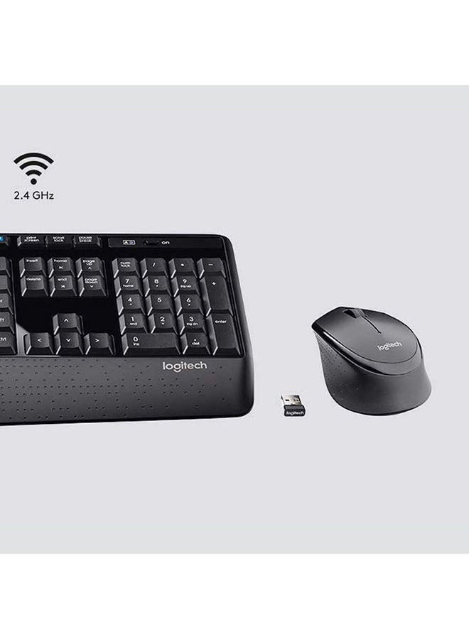 MK345 Wireless Combo Full-Sized Keyboard with Palm Rest and Comfortable Right-Handed Mouse, 2.4 GHz Wireless USB Receiver, Compatible with PC, laptop Black