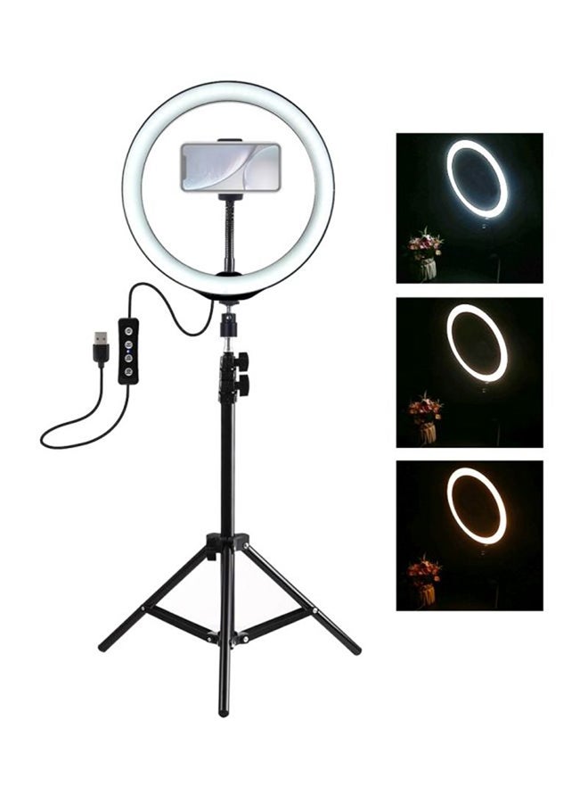 3000.0 mAh 10 Inch Ring Light Tripod Mount Live Broadcast Dual Phone Bracket Multicolour