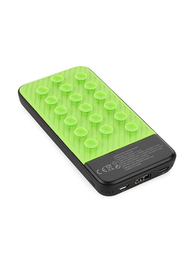 10000 mAh LUX Wireless QI Power Bank Type C 18 watt Black/Green