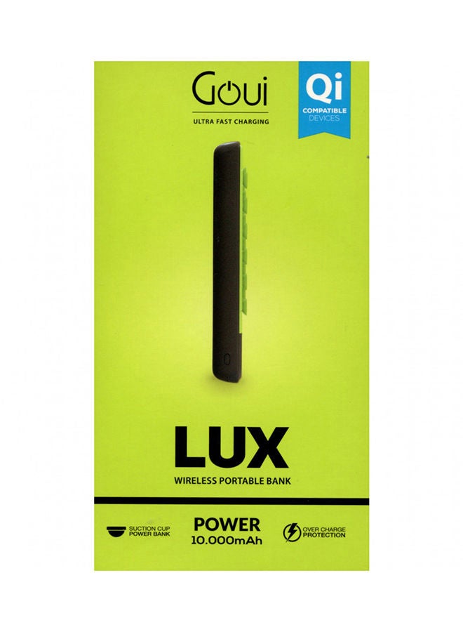 10000 mAh LUX Wireless QI Power Bank Type C 18 watt Black/Green