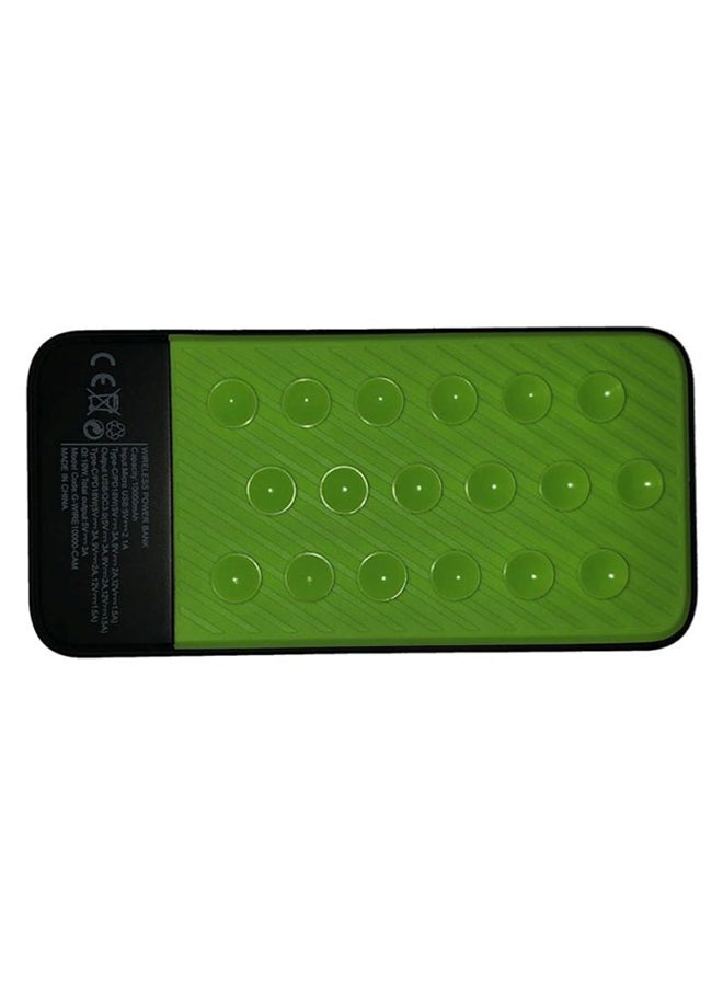 10000 mAh LUX Wireless QI Power Bank Type C 18 watt Black/Green