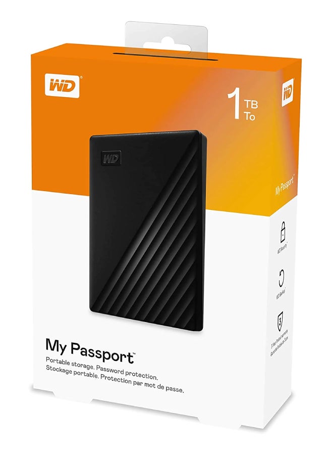 1TB My Passport Portable Hard Disk Drive, USB 3.0 with  Automatic Backup- WDBYVG0010BBK-WESN 1 TB