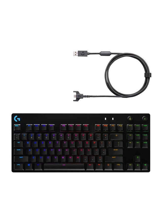 G PRO Mechanical Gaming Keyboard, GX Blue Clicky Key Switches, Lightsync RGB, Portable Tenkeyless Design For esport Gaming, Detachable Micro USB Cable