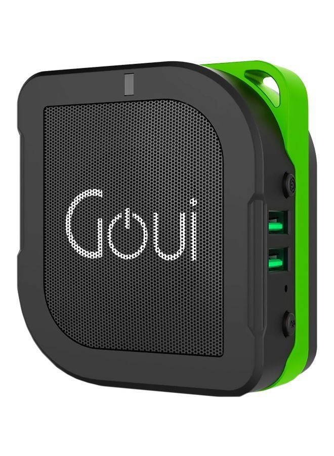 Buyuni 3-In-1 Power Bank 5200 mAh + Bluetooth Speaker + Wall Charger Black/Green