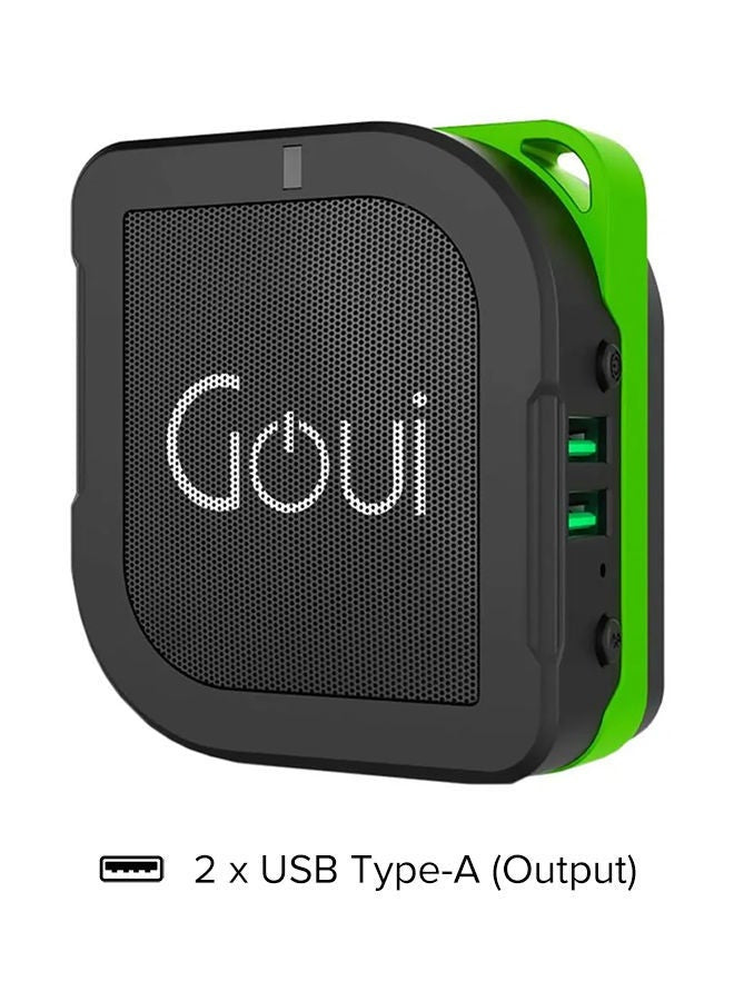 Buyuni 3-In-1 Power Bank 5200 mAh + Bluetooth Speaker + Wall Charger Black/Green