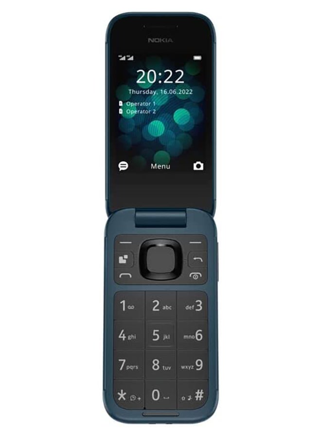 2660 Flip Dual Sim Feature Phone Blue 48MB RAM 128MB 4G - International Version