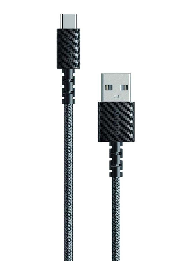 Powerline USB-A To USB-C Data Sync And Charging Cable Black/Silver