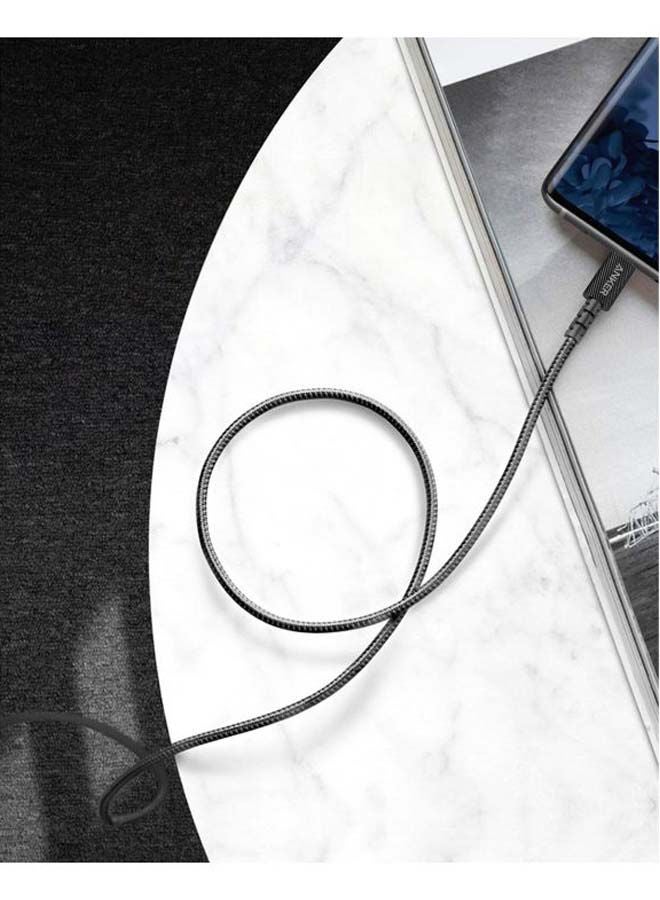 Powerline USB-A To USB-C Data Sync And Charging Cable Black/Silver