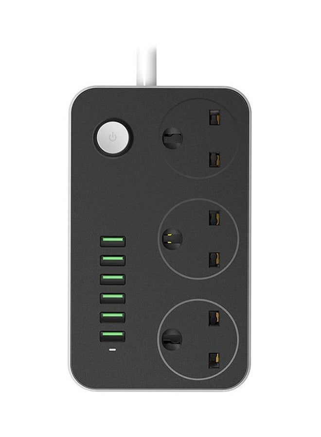 Electric Extension Power Strip Black/Grey 150x97x30mm