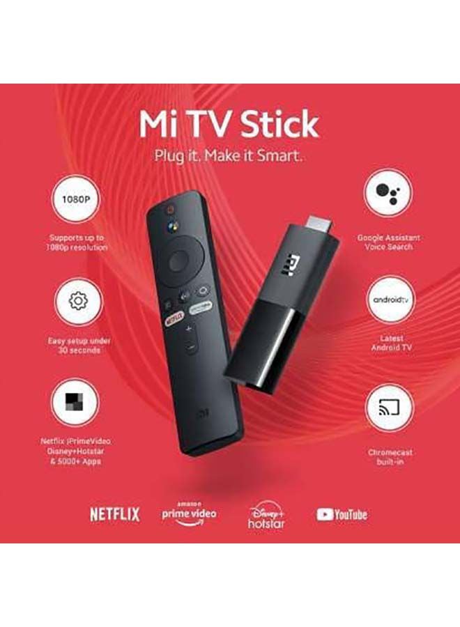 Mi Android TV Stick with Built in Chromecast – Full HD 1080p (MDZ-24) Black