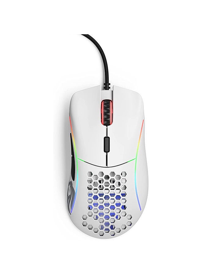 Glorious Model D Minus Honeycomb Gaming Mouse - Light Weight RGB PC Mouse - 61 g PC Accessories - USB Mouse Wired - Matte White Wired Gaming Mouse