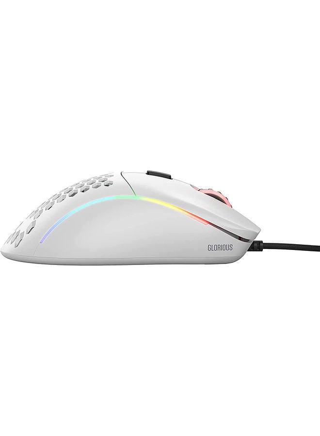 Glorious Model D Minus Honeycomb Gaming Mouse - Light Weight RGB PC Mouse - 61 g PC Accessories - USB Mouse Wired - Matte White Wired Gaming Mouse