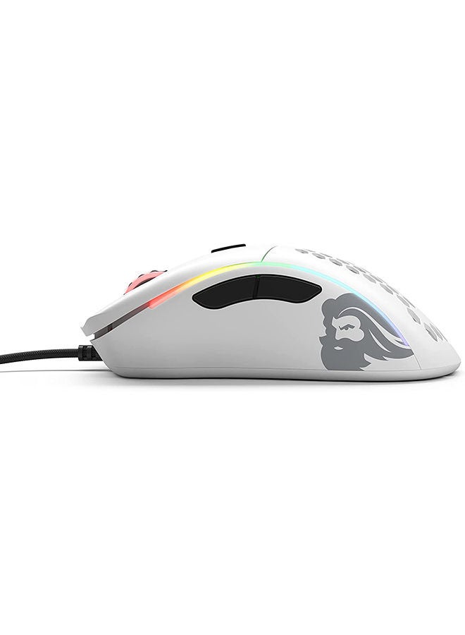 Glorious Model D Minus Honeycomb Gaming Mouse - Light Weight RGB PC Mouse - 61 g PC Accessories - USB Mouse Wired - Matte White Wired Gaming Mouse