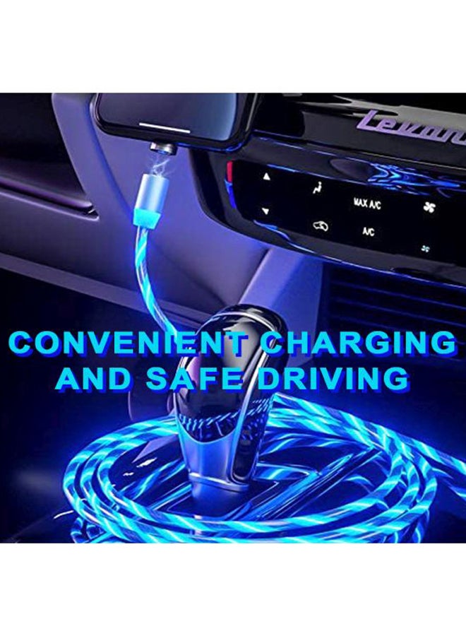 Magnetic Fast Charging Mobile Phone LED Cable Blue