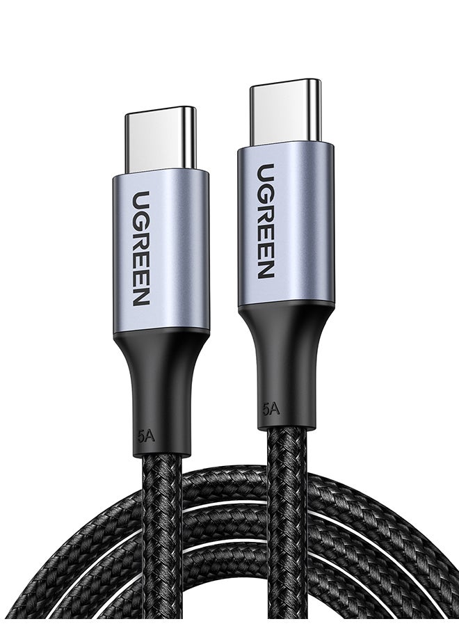 USB C Cable 2M, Braided 100W Power Delivery PD Fast charge Cable USB C to USB C for iPhone 15 Pro/15 Pro Max/15/15 Plus, iPad mini 6, MacBook Pro/Air, iPad Pro, Samsung S23+, Huawei P60, etc black