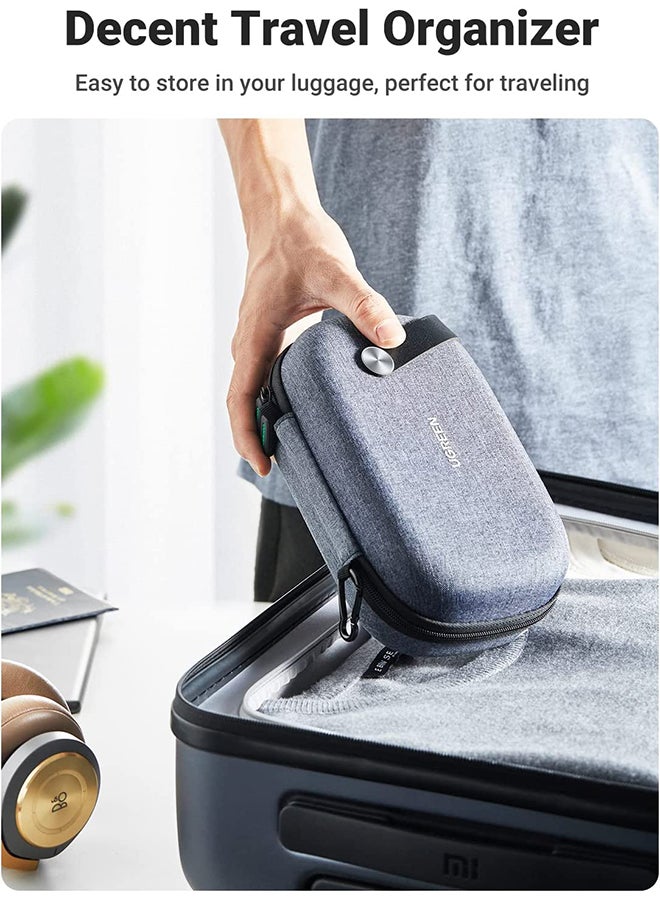 Electronics Bag, Tech Accessories Case, Organizer Case for Travel Electronics, Water-Resistant Shockproof Organizer Pouch Compatible with Charger, Charging Cables, Flash Drive, Headphones, Etc grey