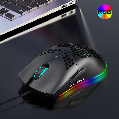 J900 USB Wired Gaming Mouse RGB with Six Adjustable DPI Black