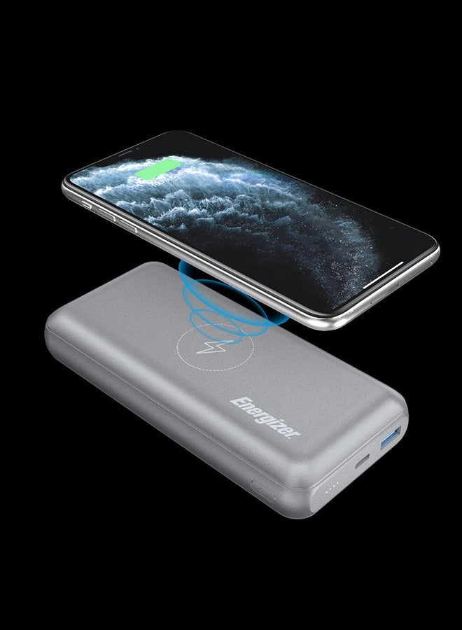 Ultimate 20000 mAh Wireless Power Bank with Power Delivery and Qualcomm Fast Charging, 18W Grey