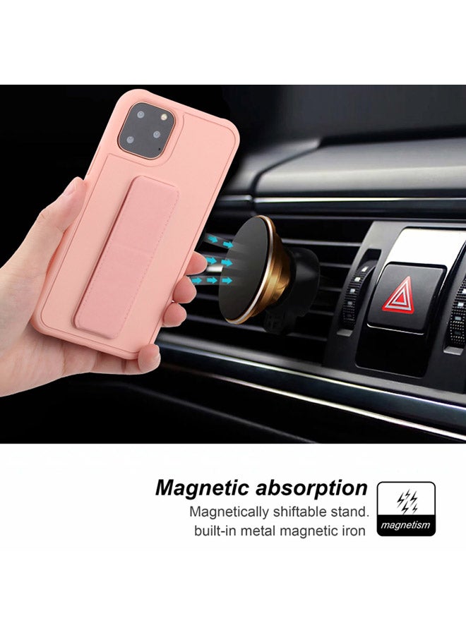 Shockproof PC TPU Protective Case With Wristband Holder For Apple iPhone 12 Pro Max Pink