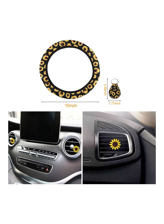 6 Pieces Sunflower Car Accessories Set