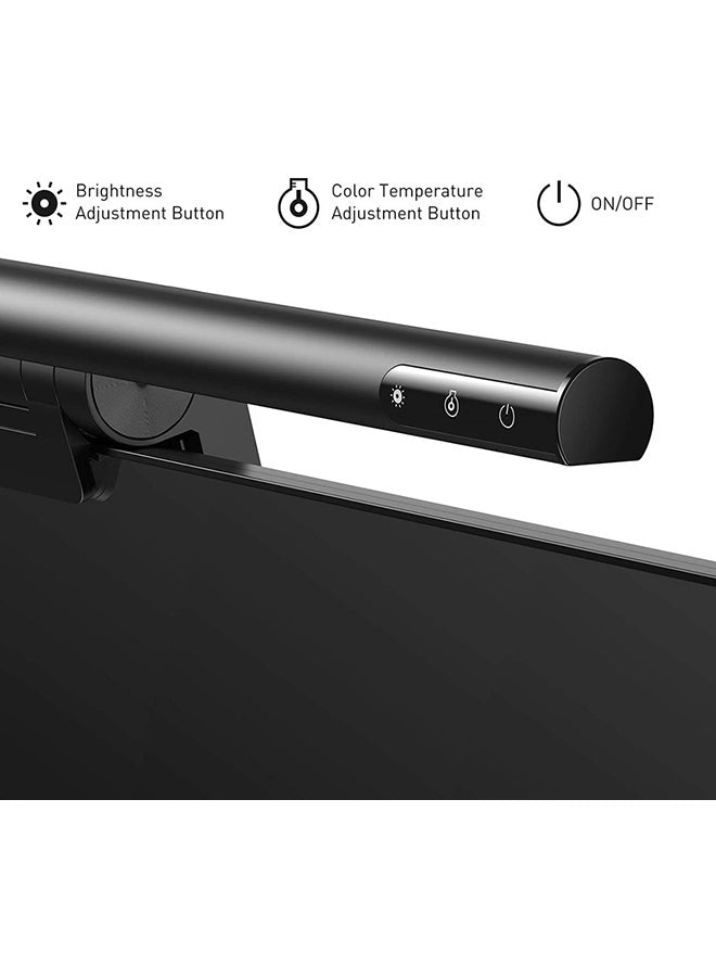 Computer Monitor Light Screen bar E-Reading USB Powe Monitor Clamp Lamp Dimmable Eye Protect Monitor Lamps Adjustable Brightness/Color Temperature Over Monitor Light Bar Black