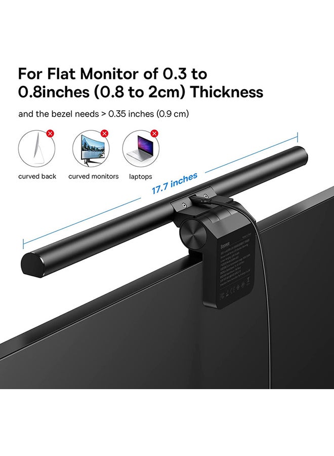 Computer Monitor Light Screen bar E-Reading USB Powe Monitor Clamp Lamp Dimmable Eye Protect Monitor Lamps Adjustable Brightness/Color Temperature Over Monitor Light Bar Black