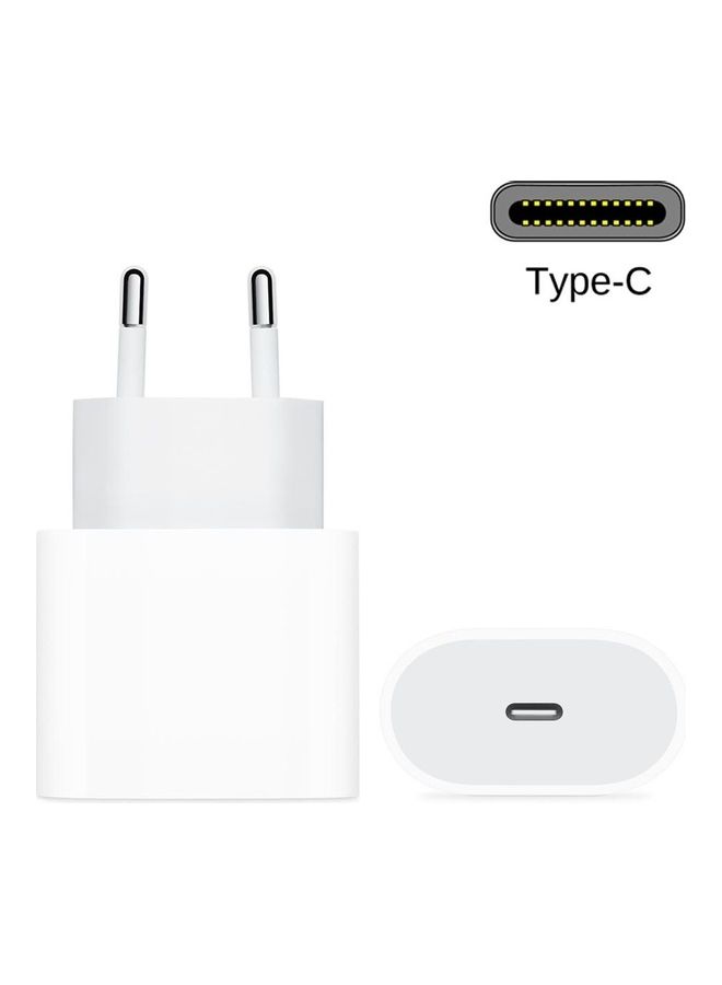 Fast Phone Charger Usb-C Power Adapter For Iphone Xs Max / Xs / Xr / X / 8 / 8 Plus White