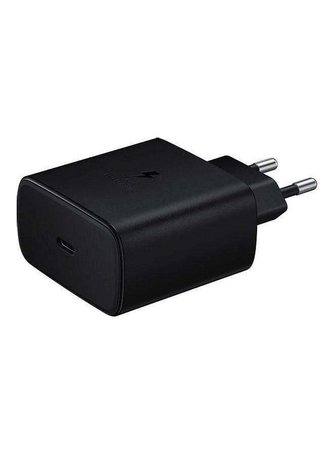 Super Fast Charging Travel Adapter With USB Type-C To USB Type-C Cable 45W Black