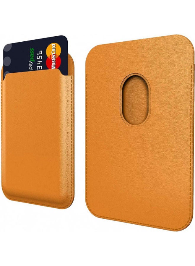 Magnetic Card Holder for Apple iPhone 12/12 Mini/12 Pro/12 Pro Max Yellow