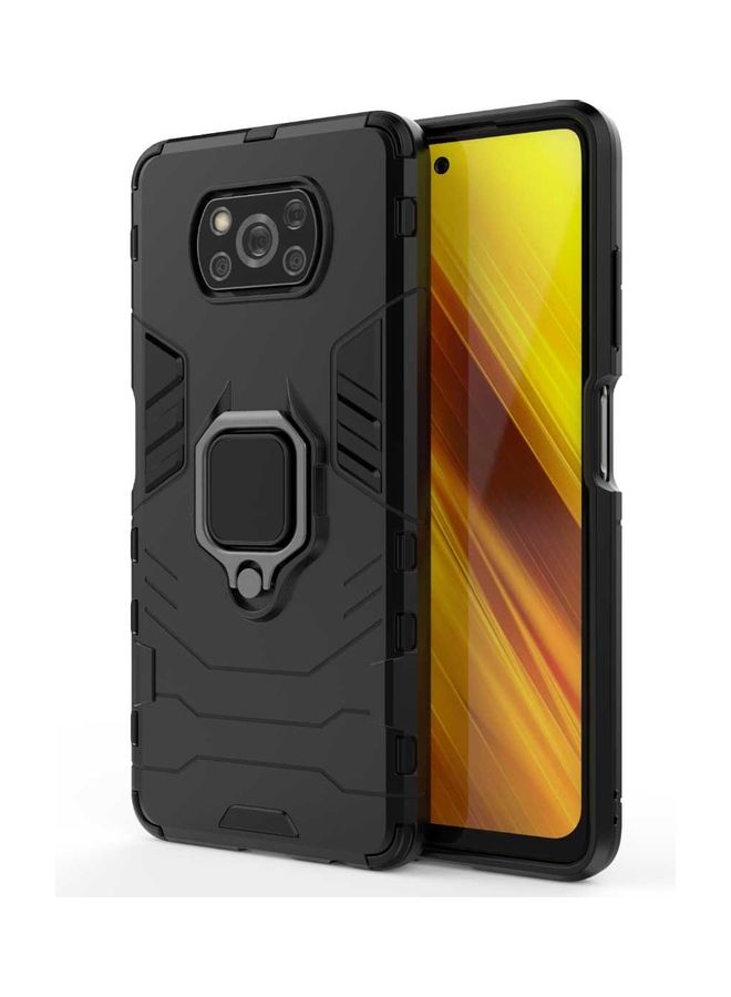 Iron Man Ring Kickstand Case Cover For Xiaomi Poco X3 NFC Black