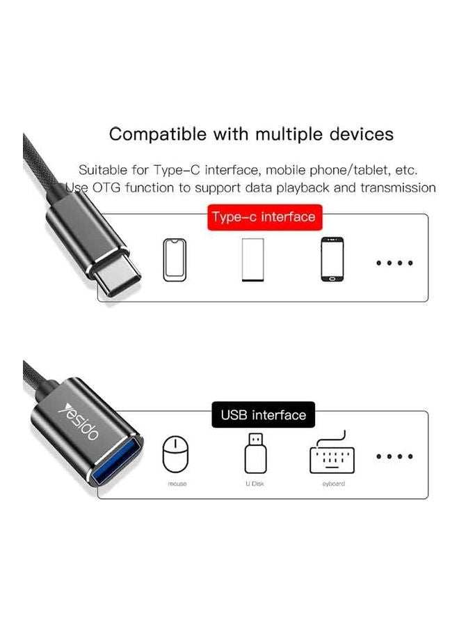 Type -C OTG Super Fast USB 3.0 Data Transmission Black