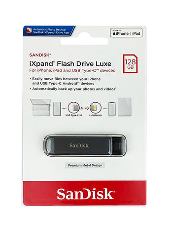 iXpand Flash Drive Luxe - USB-C + Lightning - for iPhone, iPad, Mac, USB Type-C devices including Android 128.0 GB