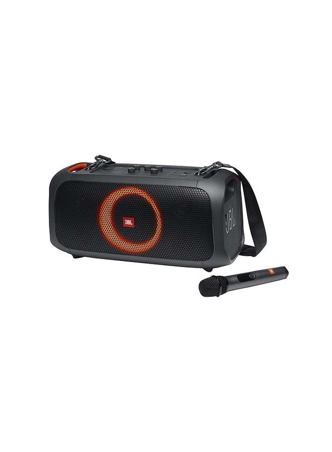 Portable Party Speaker With Built-In Lights And Wireless Mic Black