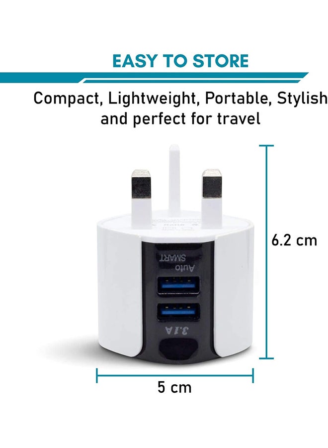 Dual USB Travel Fast Charger For iPhone/Android Multicolour