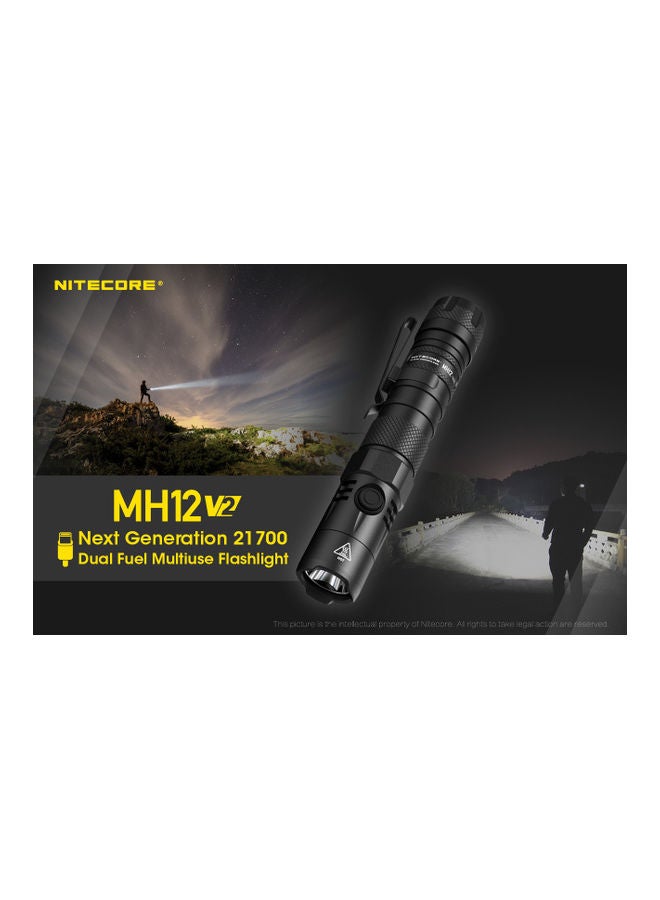 MH12 V2 CREE XP-L2 V6 LED Flashlight 1200 Lumens 21700 Battery (5000mah)  with  USB charging cable