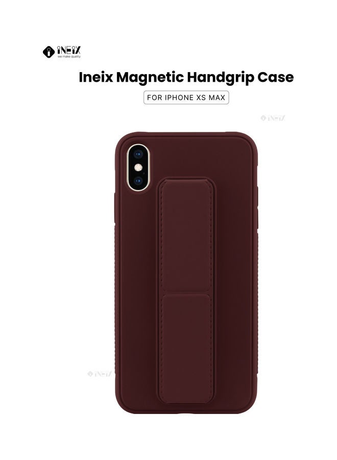 3-In-1 Magnetic Hand Grip Holder Case For Apple iPhone XS Max Brown