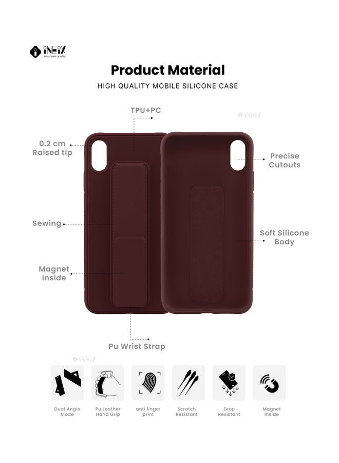 3-In-1 Magnetic Hand Grip Holder Case For Apple iPhone XS Max Brown