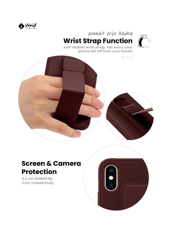 3-In-1 Magnetic Hand Grip Holder Case For Apple iPhone XS Max Brown