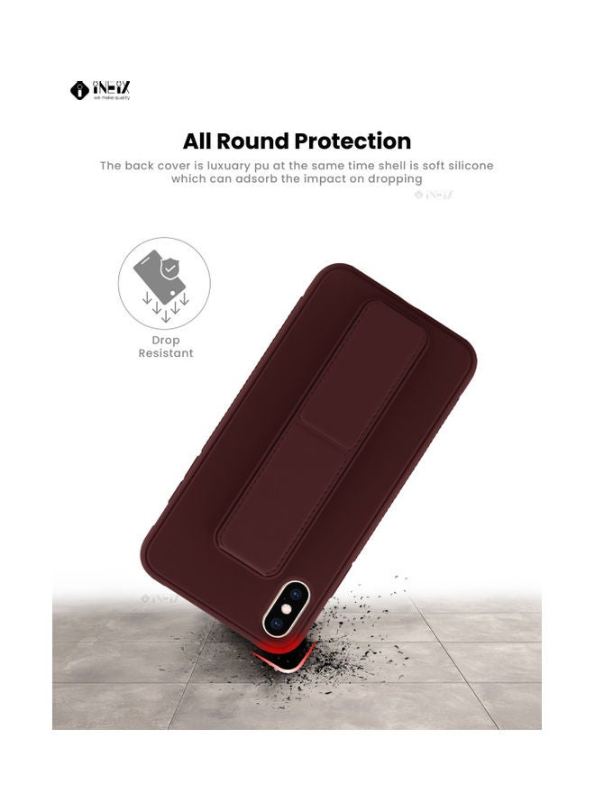 3-In-1 Magnetic Hand Grip Holder Case For Apple iPhone XS Max Brown